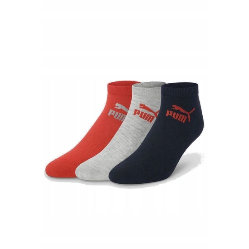 Puma Men's 3-Pack Cotton Ankle Socks Gray/Red/ sötétkék férfi utcai cipő