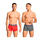 Puma men's boxer briefs 2-Pack red comfortable cotton szürke férfi alsónemű