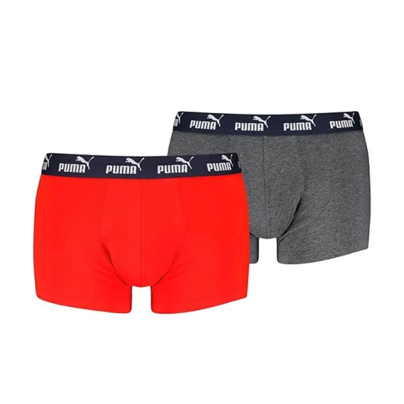 Puma men's boxer briefs 2-Pack red comfortable cotton szürke férfi alsónemű
