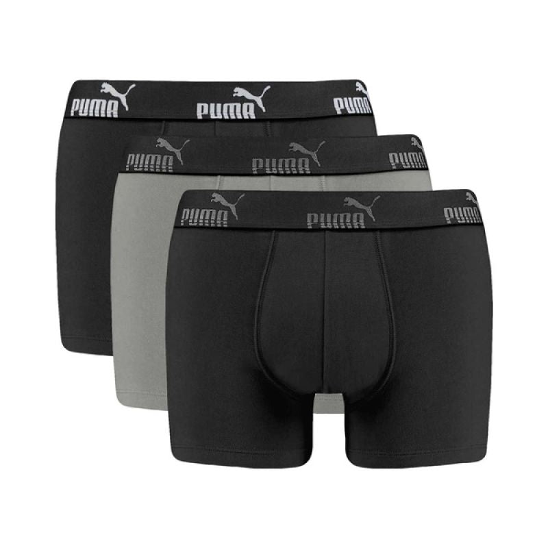 Puma men's boxer briefs 3-Pack black comfortable cotton szürke férfi alsónemű