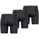 Puma Men's Boxer Briefs Long 3-Pack Comfortable fekete férfi alsónemű
