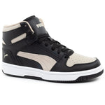 Puma men’s Rebound Layup sport sneakers, stylish high-top férfi utcai cipő, fekete