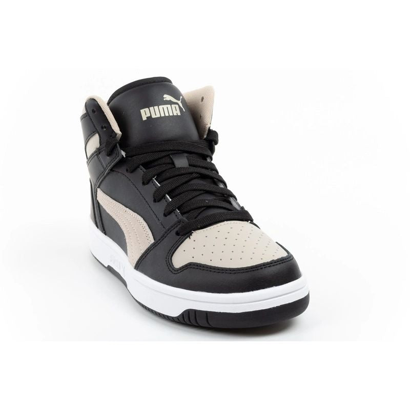 Puma men’s Rebound Layup sport sneakers, stylish high-top férfi utcai cipő, fekete