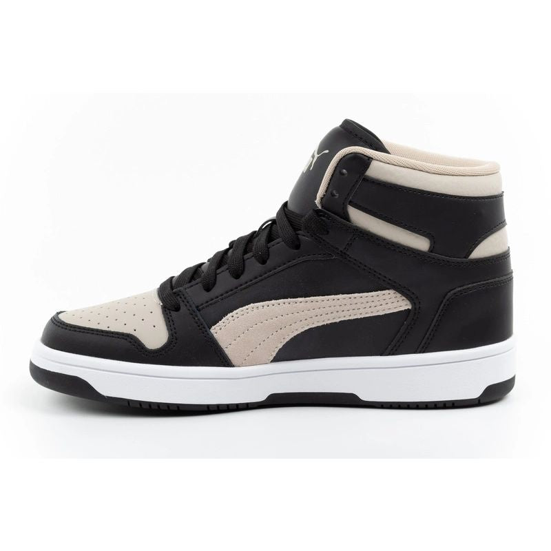 Puma men’s Rebound Layup sport sneakers, stylish high-top férfi utcai cipő, fekete