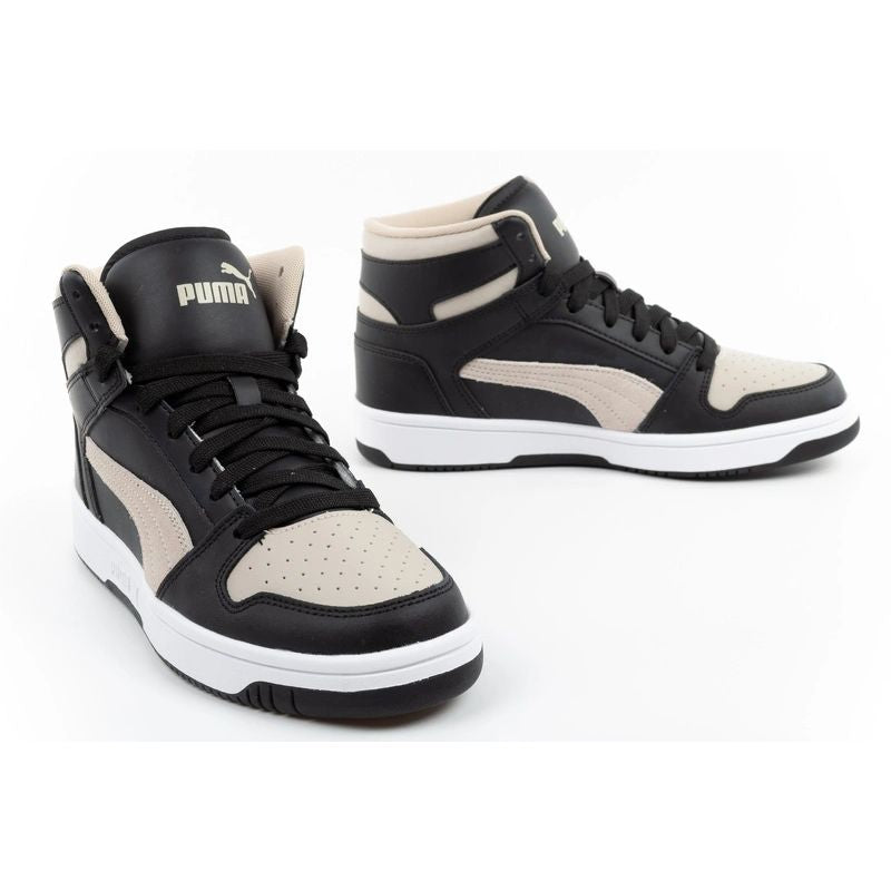 Puma men’s Rebound Layup sport sneakers, stylish high-top férfi utcai cipő, fekete