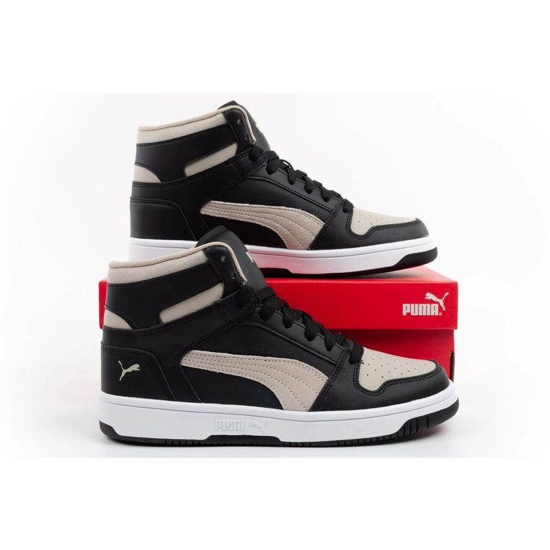 Puma men’s Rebound Layup sport sneakers, stylish high-top férfi utcai cipő, fekete