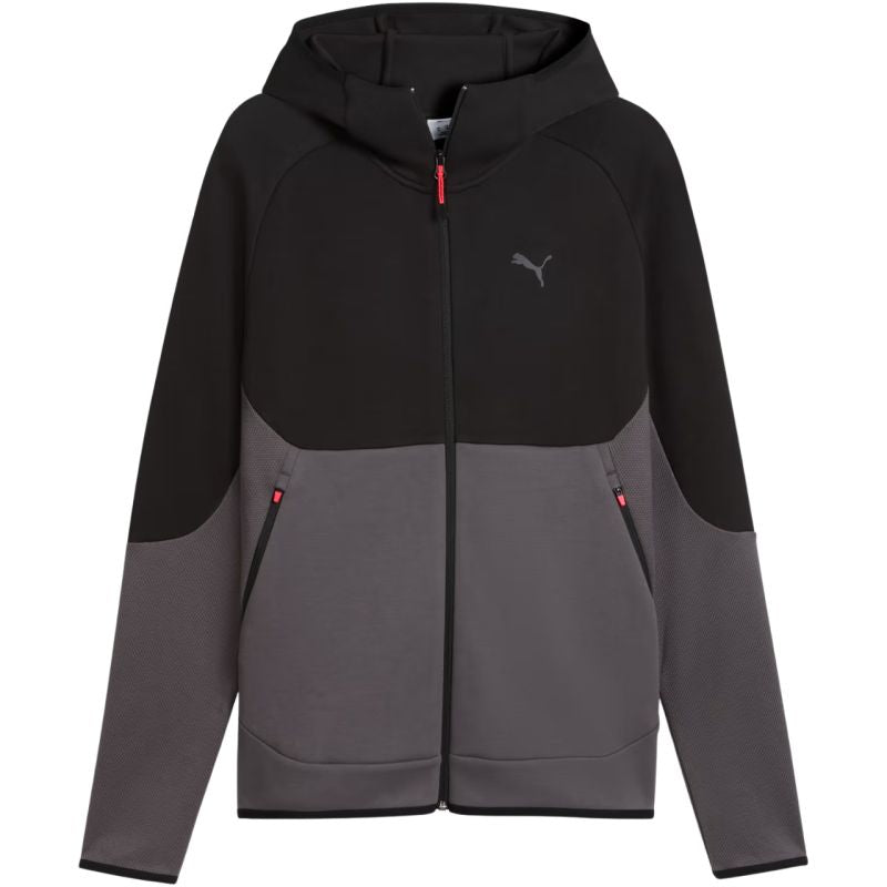Puma Men’s Tech Slim Elevated black-grey hoodie 693951 férfi kapucnis pulóver, szürke