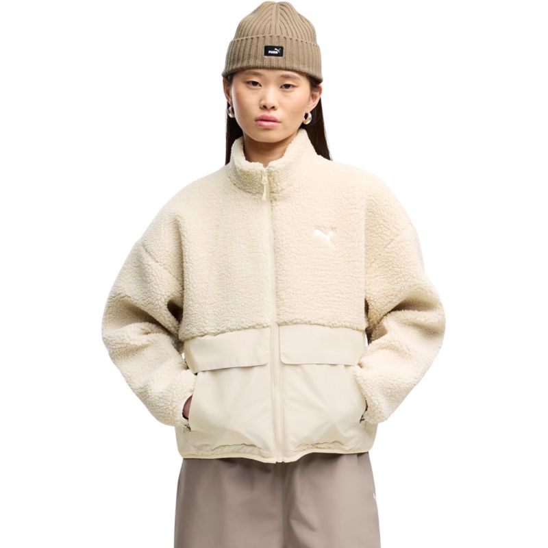 Puma Re:Fibre Sherpa Women’s Cream 694567 női dzseki, bézs