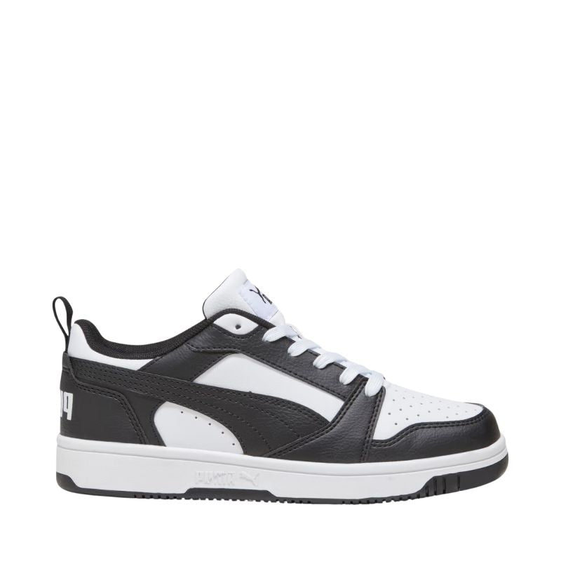 Puma Rebound V6 Lo Mid kids' white and black gyerek Cipő 39383301