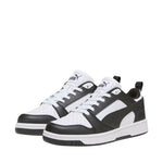 Puma Rebound V6 Lo Mid kids' white and black gyerek Cipő 39383301