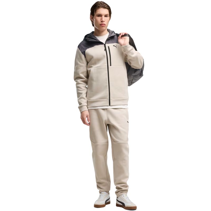 Puma Tech Material Mix Full-Zip Hoodie 694490 férfi kapucnis pulóver, bézs