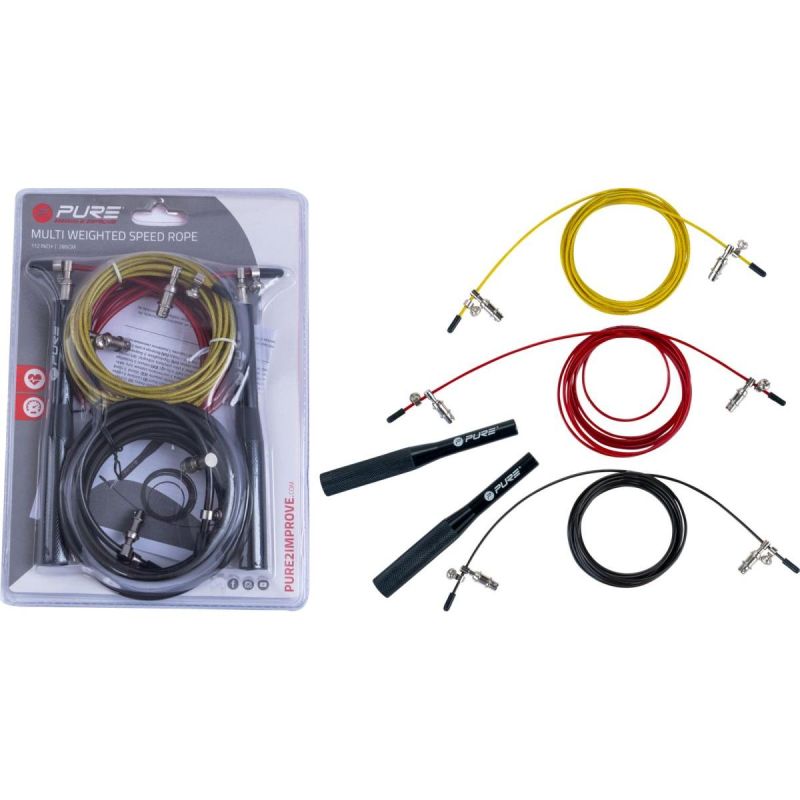 Pure 2 Improve 3-IN-1 WEIGHTED SKIPPING ROPE, REPLACEABLE LINES, PURE 2 IMPROWE fekete edzőfelszerelés