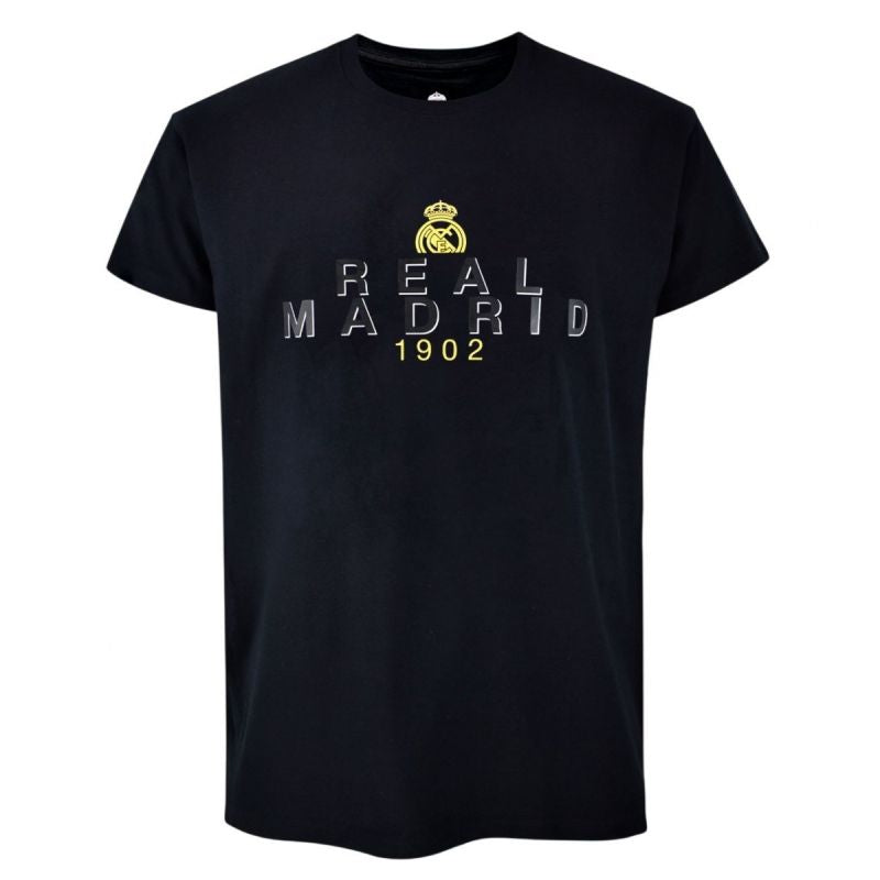Real Madrid men's cotton t-shirt fekete férfi póló RM1CE111