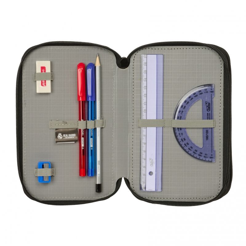Real Madrid pencil case with equipment triple filled pencil case 37 pcs biały 412654857