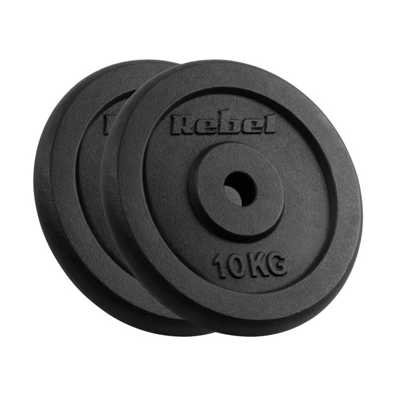 Rebel Cast Iron Weight Plate Set 2 x 10 kg, 31 mm Bore, Classic Weight Plate, ACTIVE edzőfelszerelés RBA-2129