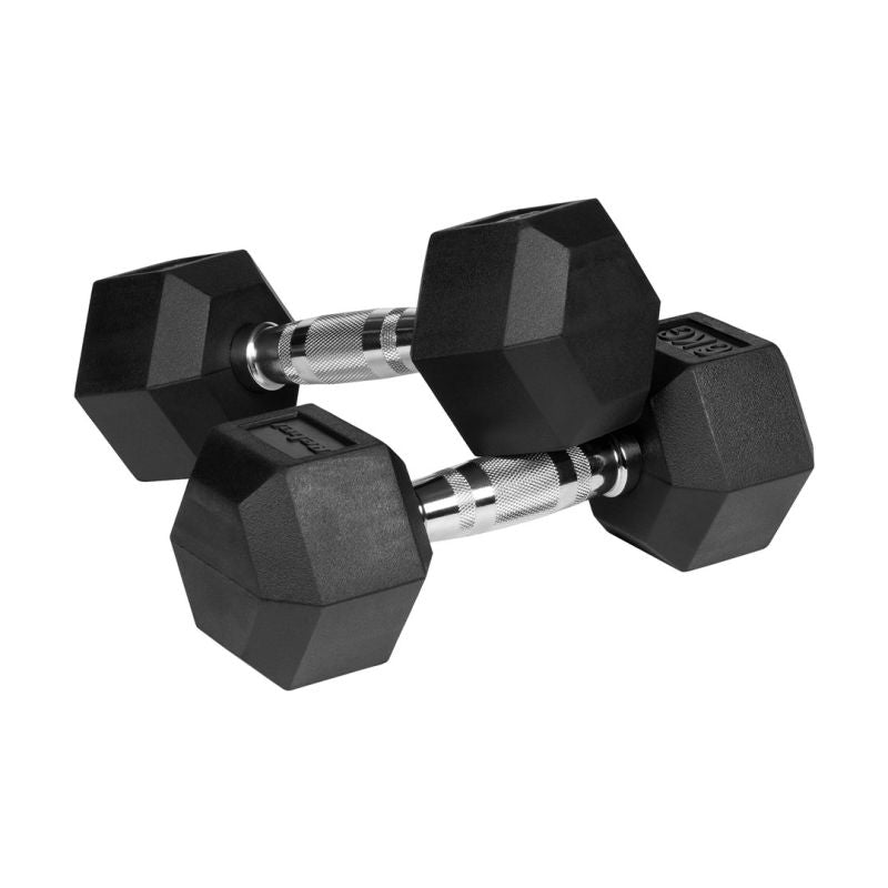 Rebel Rubber-coated cast iron dumbbells HEX 2x6 kg ACTIVE edzőfelszerelés RBA-2325-06