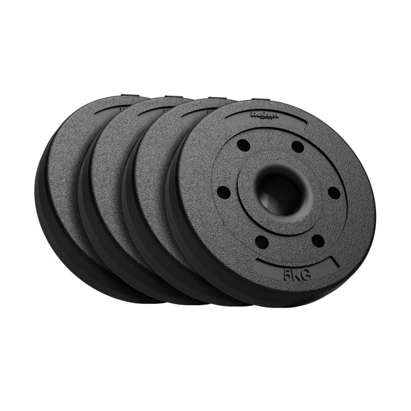 Rebel Set of 4 × 5 kg Bitumen Weight Plates, 51 mm Hole – for Olympic Barbells, ACTIVE készlet RBA-2138