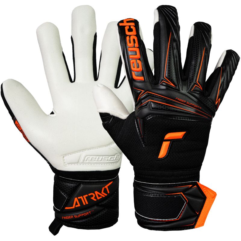 Reusch Attrakt Advance Finger Support Goalkeeper Gloves – 7.5 kapuskesztyű, fekete