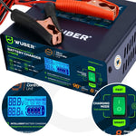 Roces Microprocessor car battery charger 10A 6-150 Ah 2-24 V WUBER sípcsontvédő