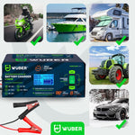 Roces Microprocessor car battery charger 10A 6-150 Ah 2-24 V WUBER sípcsontvédő