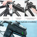 Rockbros 029-1BK bicycle bag for frame with phone cover - fekete