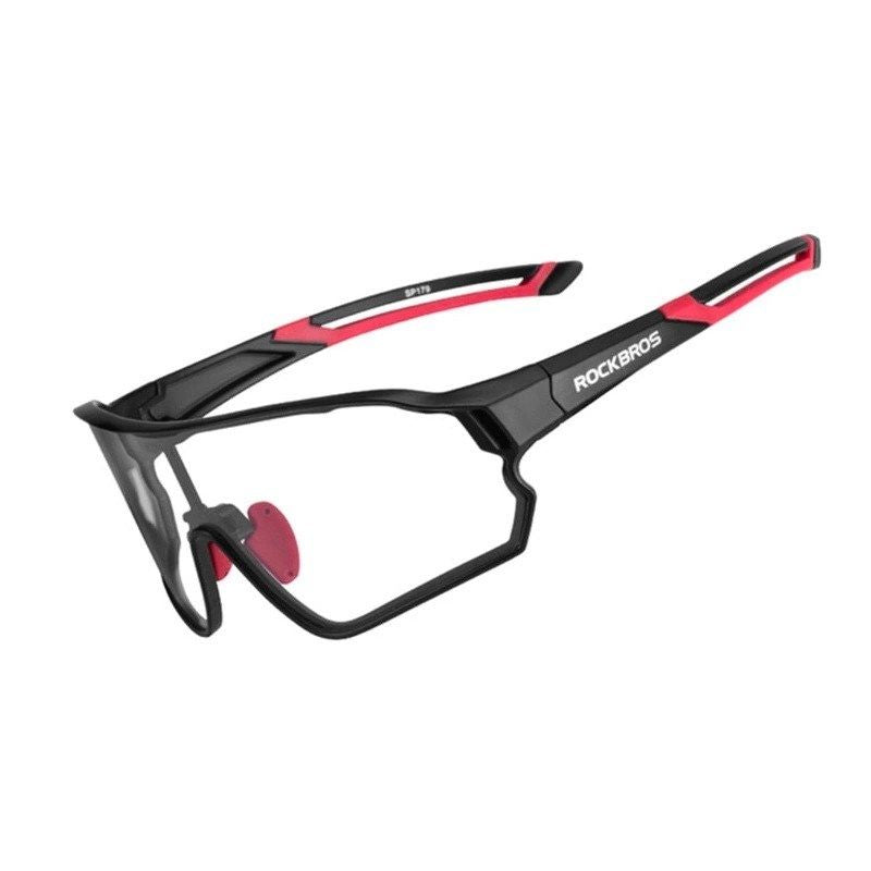 Rockbros 10135 Photochromic UV400 Cycling Glasses - Black and Red piros napszemüveg