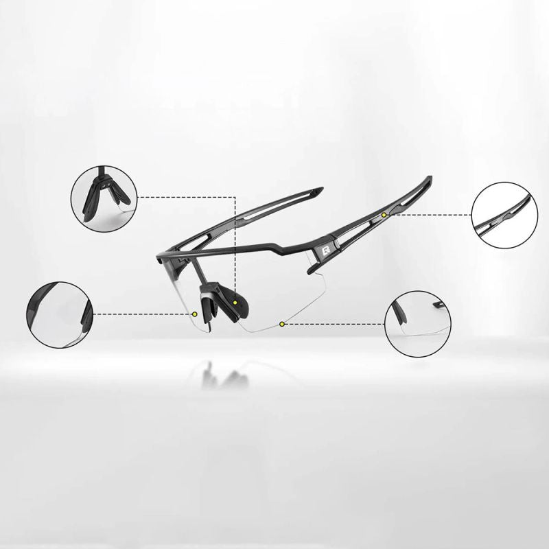 Rockbros 10173 Photochromic UV400 Cycling Glasses - Black and Red czarny || czerwony napszemüveg