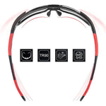 Rockbros 10182 polarizing cycling glasses - red czerwony napszemüveg