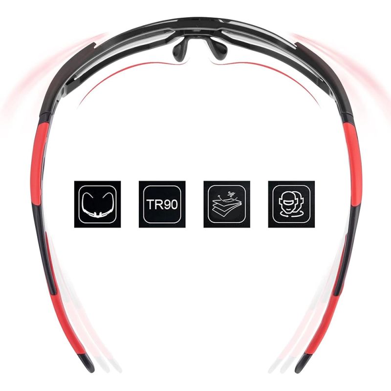 Rockbros 10182 polarizing cycling glasses - red czerwony napszemüveg