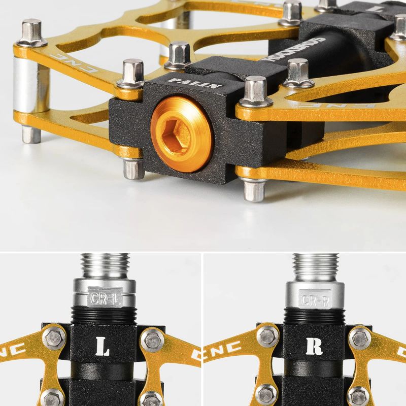 Rockbros 2010-12L Aluminum Platform Bicycle Pedals - Gold arany