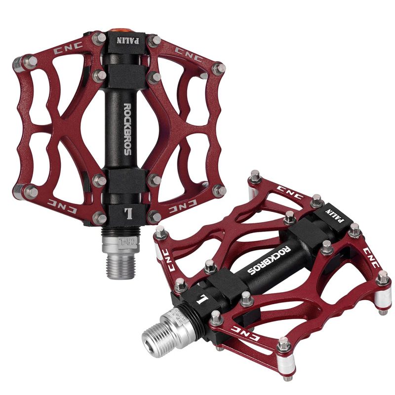 Rockbros 2010-12L Aluminum Platform Bicycle Pedals - Red piros