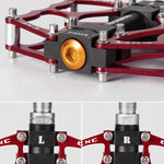 Rockbros 2010-12L Aluminum Platform Bicycle Pedals - Red piros