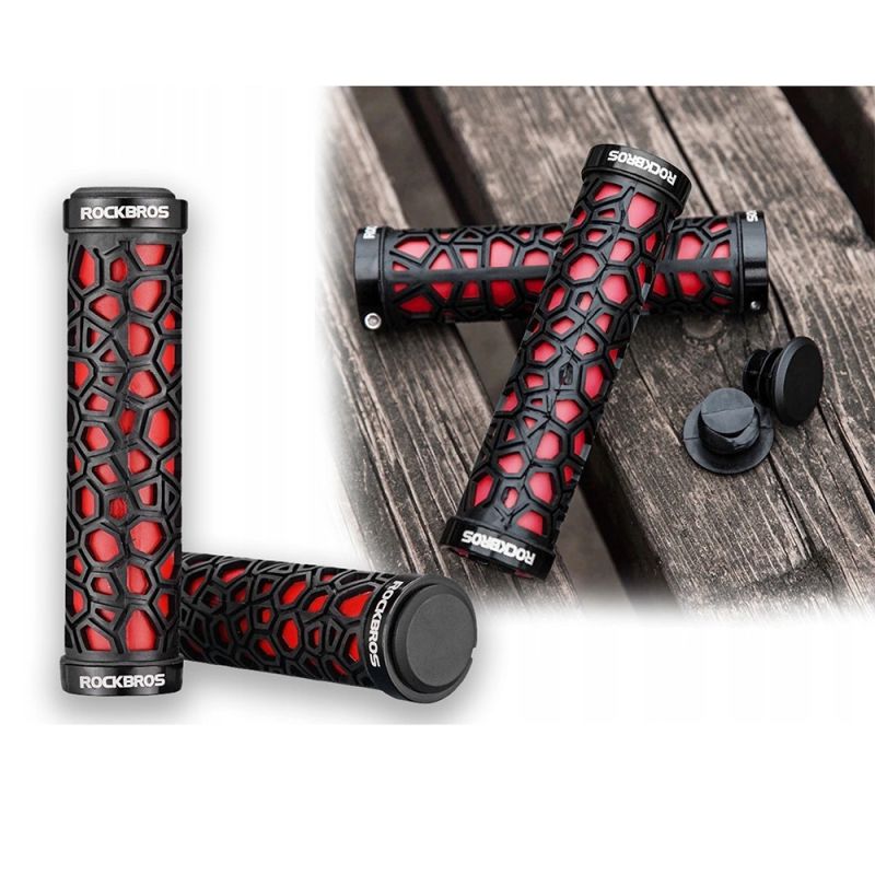 Rockbros 2017-14ARD bicycle grips - black and piros