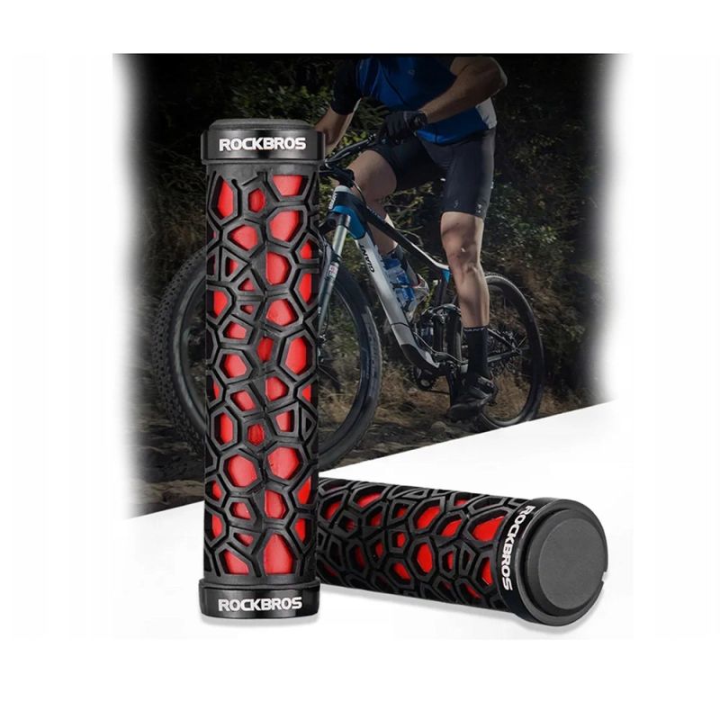 Rockbros 2017-14ARD bicycle grips - black and piros