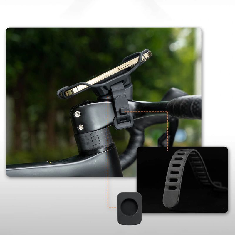 Rockbros 250015001 silicone clamp phone holder - black fekete phones and