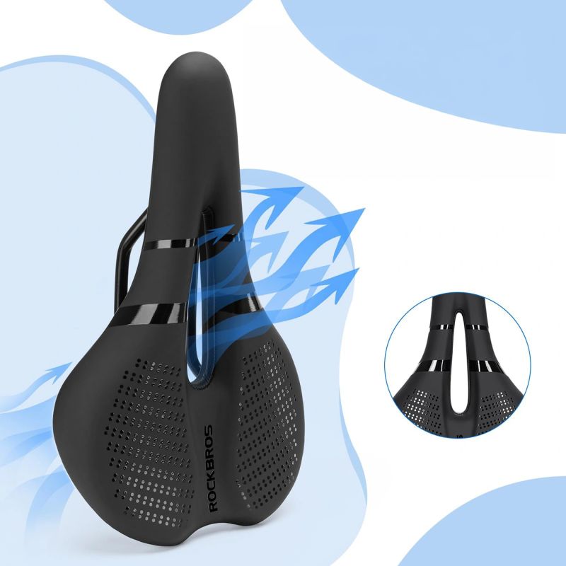 Rockbros 8182 city bicycle saddle, comfortable, anatomical - black fekete