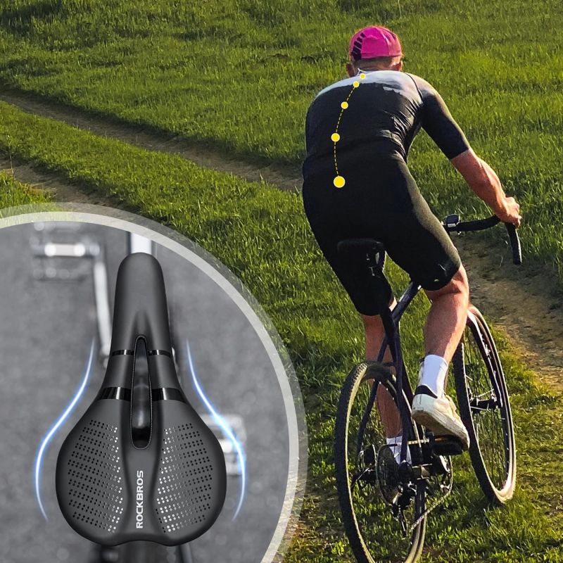 Rockbros 8182 city bicycle saddle, comfortable, anatomical - black fekete