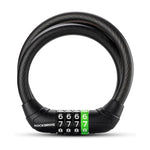 Rockbros 87632 bicycle lock with code, steel cable, 115 cm - black fekete