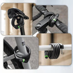 Rockbros 87632 bicycle lock with code, steel cable, 115 cm - black fekete