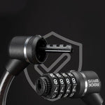 Rockbros 87639-4 bicycle lock with code and steel cable - black fekete