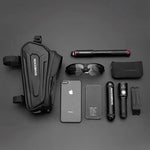 Rockbros B68-1 frame-mounted bicycle bag with phone pocket, 1.7l, fekete