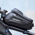 Rockbros B68-1 frame-mounted bicycle bag with phone pocket, 1.7l, fekete