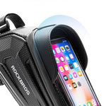 Rockbros B68 Bike Pannier for Frame, Armored, with Phone Pocket and Cover, 1.7L - fekete