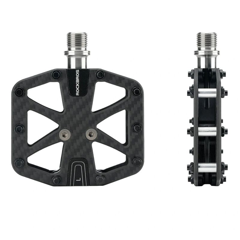 Rockbros C525 Carbon Fiber Platform Bike Pedals - Black fekete