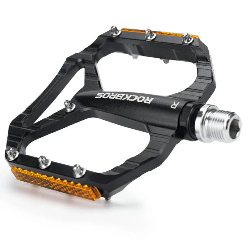 Rockbros C700 Reflective Aluminum Platform Bicycle Pedals - Black fekete