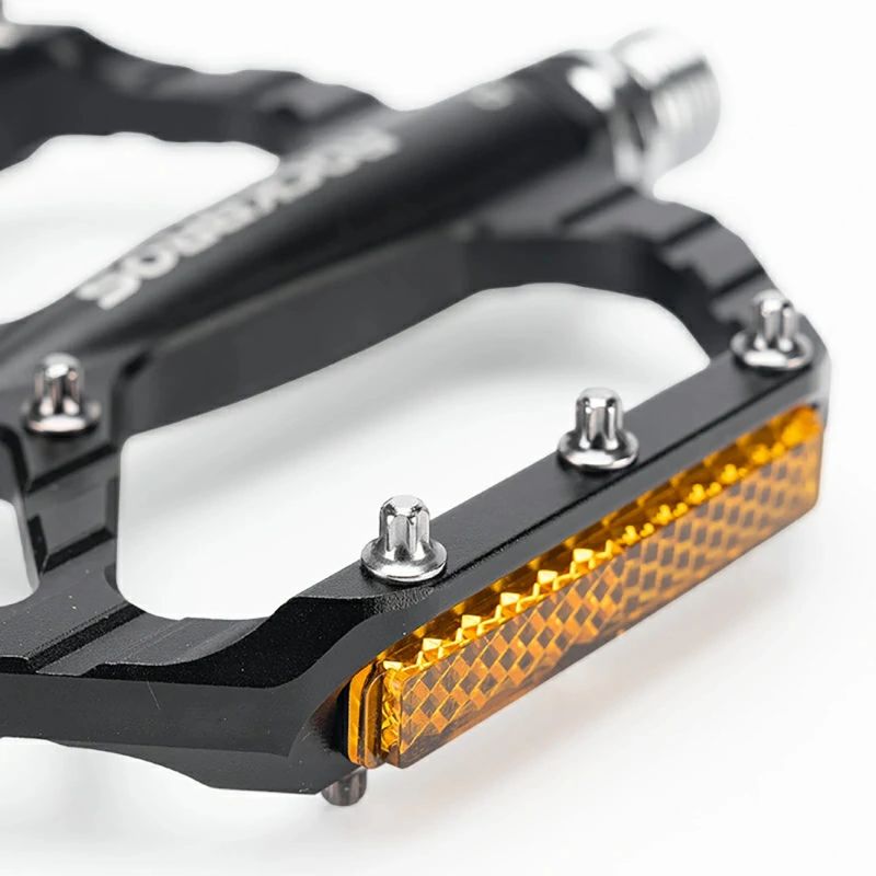 Rockbros C700 Reflective Aluminum Platform Bicycle Pedals - Black fekete