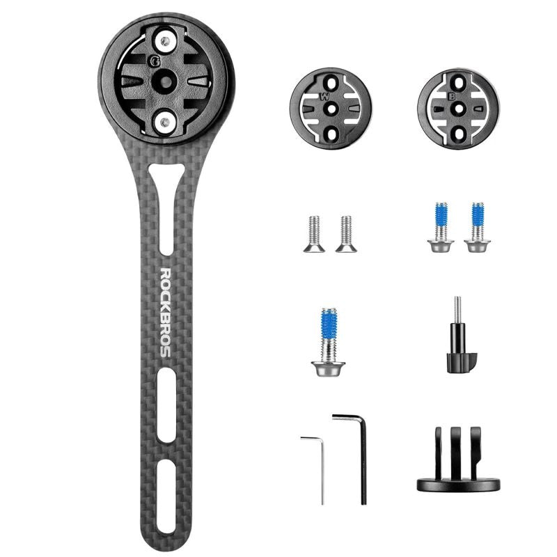Rockbros FK-307W Carbon Fiber Bike Computer Mount - Black włókno węglowe