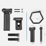 Rockbros Folding Bike Lock with Combination - Black fekete