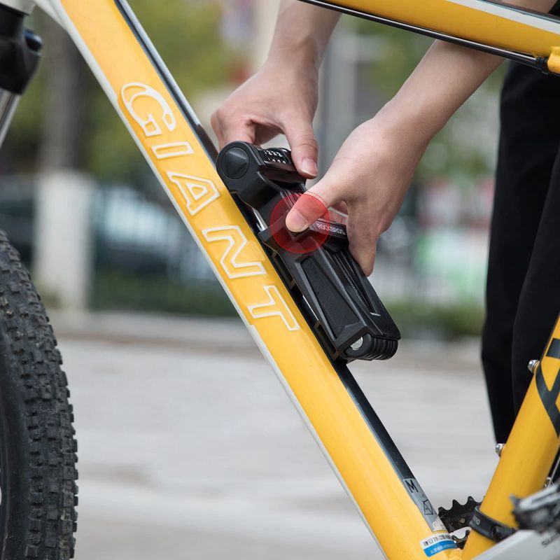 Rockbros Folding Bike Lock with Combination - Black fekete