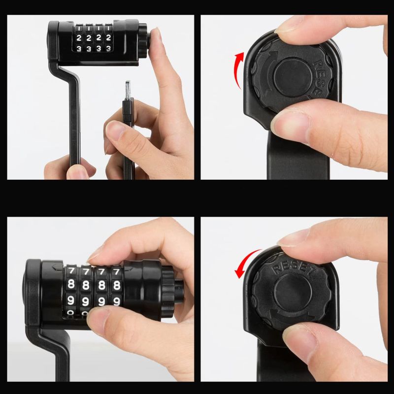 Rockbros Folding Bike Lock with Combination - Black fekete